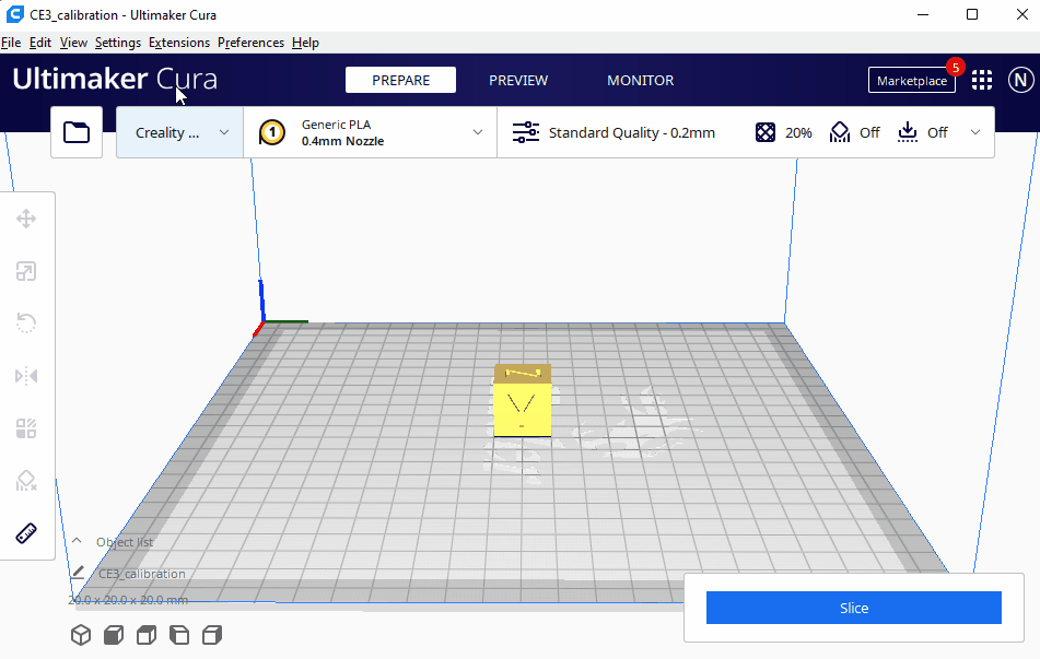 Activating the Cura Change At Z Feature